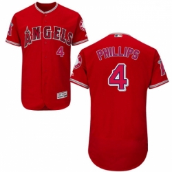 Mens Majestic Los Angeles Angels of Anaheim 4 Brandon Phillips Red Alternate Flexbase Authentic Collection MLB Jersey