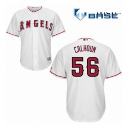 Mens Majestic Los Angeles Angels of Anaheim 56 Kole Calhoun Replica White Home Cool Base MLB Jersey