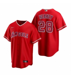 Mens Nike Los Angeles Angels 28 Andrew Heaney Red Alternate Stitched Baseball Jerse