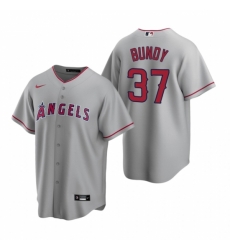 Mens Nike Los Angeles Angels 37 Dylan Bundy Gray Road Stitched Baseball Jersey