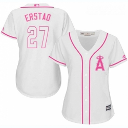 Womens Majestic Los Angeles Angels of Anaheim 27 Darin Erstad Replica White Fashion Cool Base MLB Jersey 