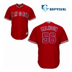 Womens Majestic Los Angeles Angels of Anaheim 56 Kole Calhoun Replica Red Alternate MLB Jersey