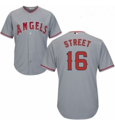 Youth Majestic Los Angeles Angels of Anaheim 16 Huston Street Replica Grey Road Cool Base MLB Jersey