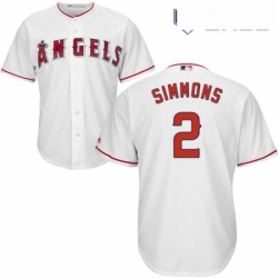 Youth Majestic Los Angeles Angels of Anaheim 2 Andrelton Simmons Authentic White Home Cool Base MLB Jersey