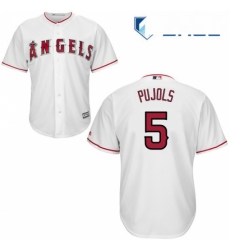 Youth Majestic Los Angeles Angels of Anaheim 5 Albert Pujols Authentic White Home Cool Base MLB Jersey