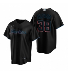 Mens Nike Miami Marlins 38 Jorge Alfaro Black Alternate Stitched Baseball Jersey