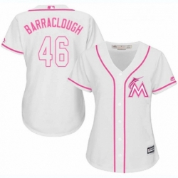 Womens Majestic Miami Marlins 46 Kyle Barraclough Replica White Fashion Cool Base MLB Jersey 