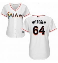 Womens Majestic Miami Marlins 64 Nick Wittgren Replica White Home Cool Base MLB Jersey 