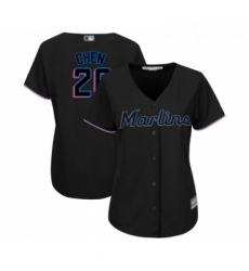 Womens Miami Marlins 20 Wei Yin Chen Replica Black Alternate 2 Cool Base Baseball Jersey