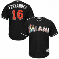 Youth Majestic Miami Marlins 16 Jose Fernandez Replica Black Alternate 2 Cool Base MLB Jersey