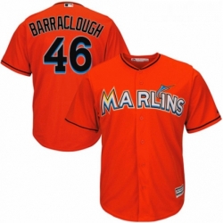 Youth Majestic Miami Marlins 46 Kyle Barraclough Authentic Orange Alternate 1 Cool Base MLB Jersey 