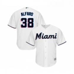 Youth Miami Marlins 38 Jorge Alfaro Replica White Home Cool Base Baseball Jersey 