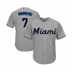 Youth Miami Marlins 7 Deven Marrero Replica Grey Road Cool Base Baseball Jersey 