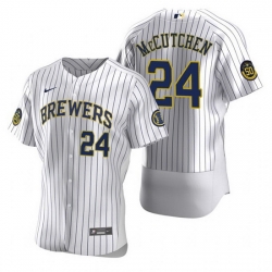 Men Milwaukee Brewers 24 Andrew McCutchen White Flex Base Stitched MLB jersey