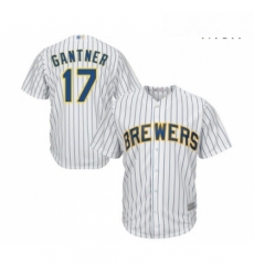 Mens Milwaukee Brewers 17 Jim Gantner Replica White Home Cool Base Baseball Jersey 