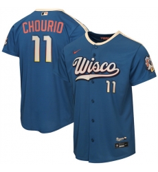 Youth Milwaukee Brewers  11 Jackson Chourio Mineral Blue 2026 City Connect Stadium Stitched Baseball Jersey