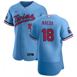 Men Minnesota Twins 18 Kenta Maeda Men Nike Light Blue Alternate 2020 60th Season Flex Base Team MLB Jersey