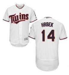 Mens Majestic Minnesota Twins 14 Kent Hrbek White Home Flex Base Authentic Collection MLB Jersey