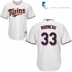 Mens Majestic Minnesota Twins 33 Justin Morneau Replica White Home Cool Base MLB Jersey