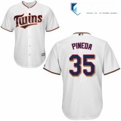 Mens Majestic Minnesota Twins 35 Michael Pineda Replica White Home Cool Base MLB Jersey 