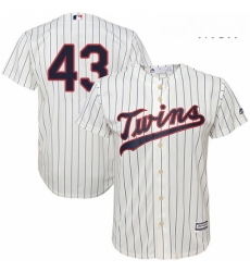 Mens Majestic Minnesota Twins 43 Addison Reed Replica Cream Alternate Cool Base MLB Jersey 