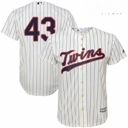 Mens Majestic Minnesota Twins 43 Addison Reed Replica Cream Alternate Cool Base MLB Jersey 