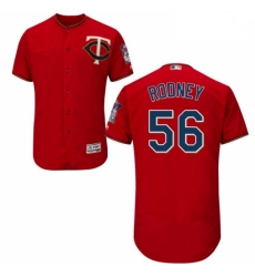 Mens Majestic Minnesota Twins 56 Fernando Rodney Scarlet Alternate Flex Base Authentic Collection MLB Jersey