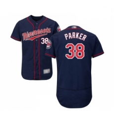 Mens Minnesota Twins 38 Blake Parker Navy Blue Alternate Flex Base Authentic Collection Baseball Jersey