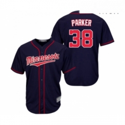 Mens Minnesota Twins 38 Blake Parker Replica Navy Blue Alternate Road Cool Base Baseball Jersey 