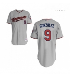 Mens Minnesota Twins 9 Marwin Gonzalez Replica Grey Road Cool Base Baseball Jersey 