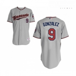 Mens Minnesota Twins 9 Marwin Gonzalez Replica Grey Road Cool Base Baseball Jersey 