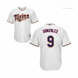 Mens Minnesota Twins 9 Marwin Gonzalez Replica White Home Cool Base Baseball Jersey 