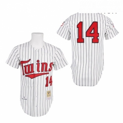 Mens Mitchell and Ness 1991 Minnesota Twins 14 Kent Hrbek Replica White Throwback MLB Jersey