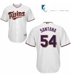 Youth Majestic Minnesota Twins 54 Ervin Santana Authentic White Home Cool Base MLB Jersey