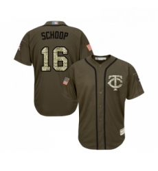 Youth Minnesota Twins 16 Jonathan Schoop Authentic Green Salute to Service Baseball Jersey 