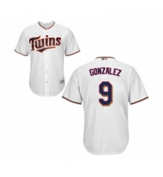 Youth Minnesota Twins 9 Marwin Gonzalez Replica White Home Cool Base Baseball Jersey 