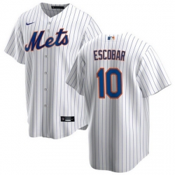 Men New York Mets 10 Eduardo Escobar White Cool Base Stitched Jersey