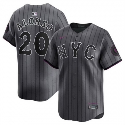 Men New York Mets 20 Pete Alonso Graphite 2024 City Connect Limited Stitched Baseball Jersey