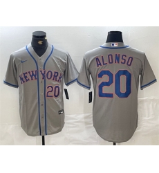 Men New York Mets 20 Pete Alonso Grey Stitched Baseball Jersey