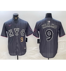 Men New York Mets 9 Brandon Nimmo Graphite 2024 City Connect Limited Stitched Baseball Jersey II