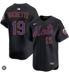Men New York Mets Nike Bo Bichette #19 Black Stitched Player Jersey