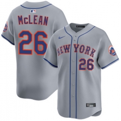 Men New York Mets Nike Nolan McLean #26 Gray Home Stitched Player Jersey