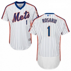 Mens Majestic New York Mets 1 Amed Rosario White Alternate Flex Base Authentic Collection MLB Jersey