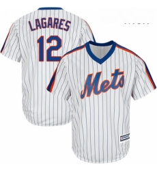 Mens Majestic New York Mets 12 Juan Lagares Replica White Alternate Cool Base MLB Jersey