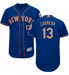 Mens Majestic New York Mets 13 Asdrubal Cabrera RoyalGray Alternate Flex Base Authentic Collection MLB Jersey