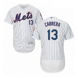 Mens Majestic New York Mets 13 Asdrubal Cabrera White Home Flex Base Authentic Collection MLB Jersey