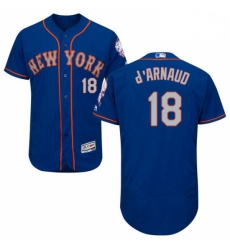 Mens Majestic New York Mets 18 Travis dArnaud RoyalGray Flexbase Authentic Collection MLB Jersey