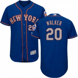 Mens Majestic New York Mets 20 Neil Walker RoyalGray Alternate Flex Base Authentic Collection MLB Jersey