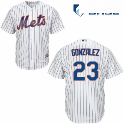 Mens Majestic New York Mets 23 Adrian Gonzalez Replica White Home Cool Base MLB Jersey 