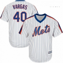 Mens Majestic New York Mets 40 Jason Vargas Replica White Alternate Cool Base MLB Jersey 